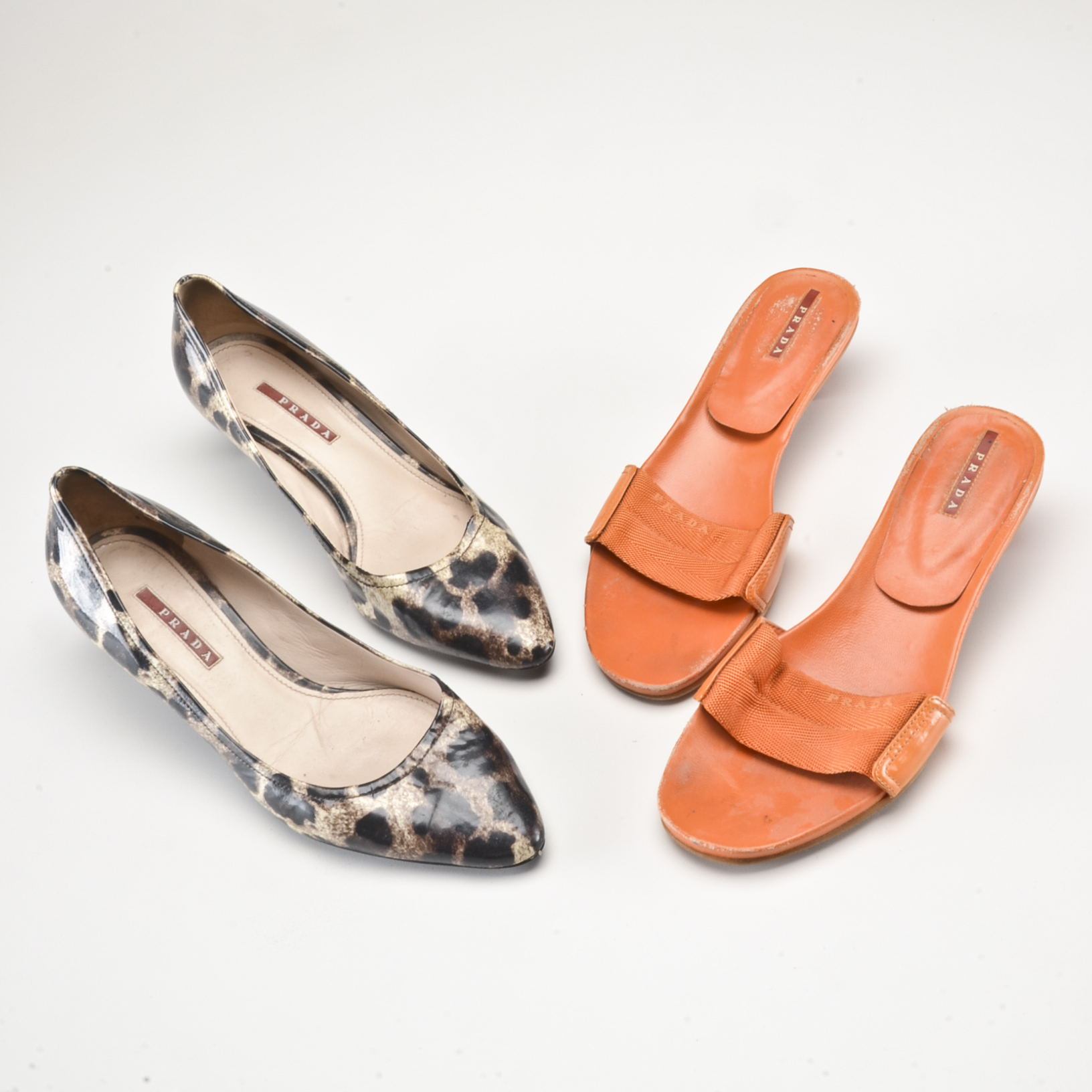 Two Pair of Women's Prada Designer Kitten Heels