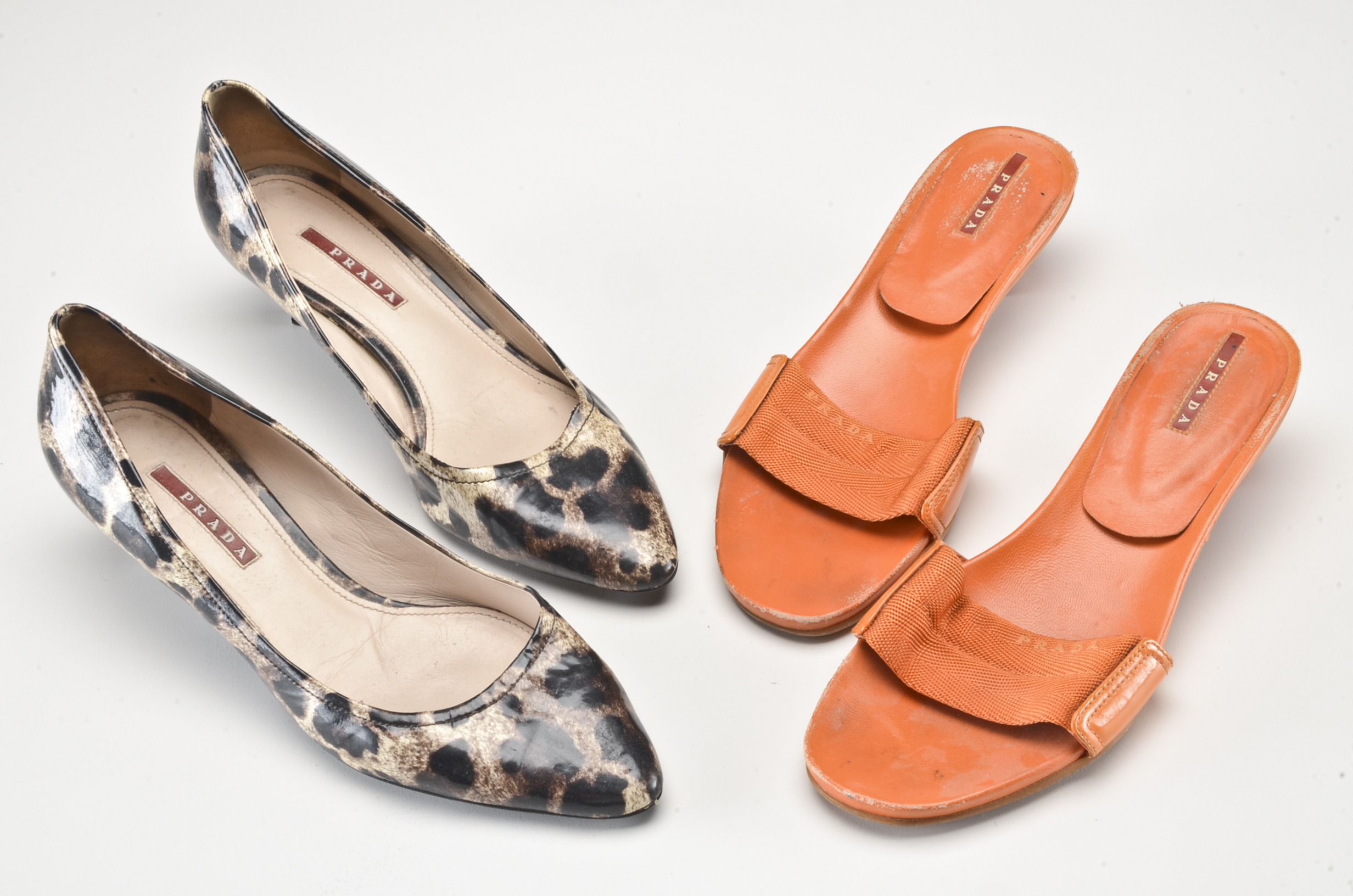 Two Pair of Women's Prada Designer Kitten Heels