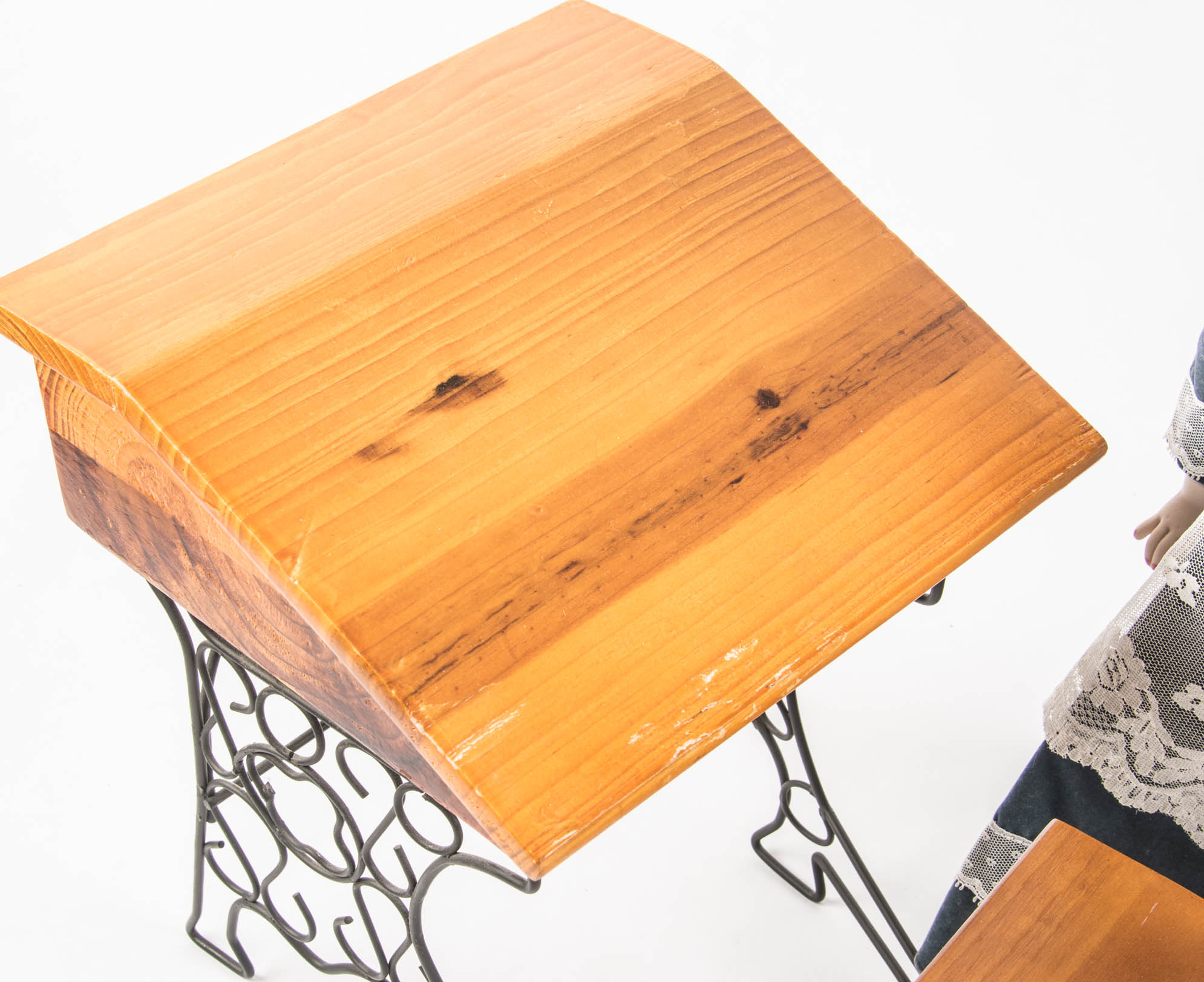 Porcelan Doll with Desk and Chair