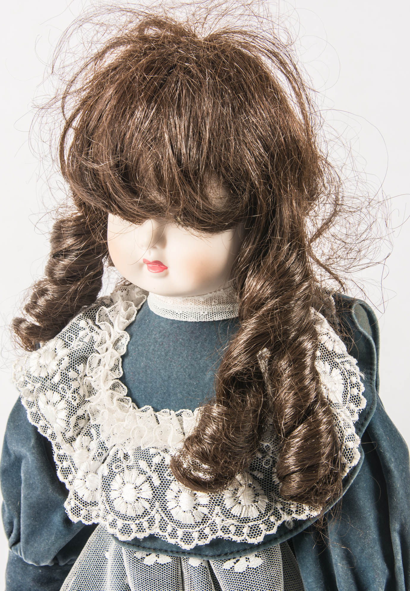 Porcelan Doll with Desk and Chair