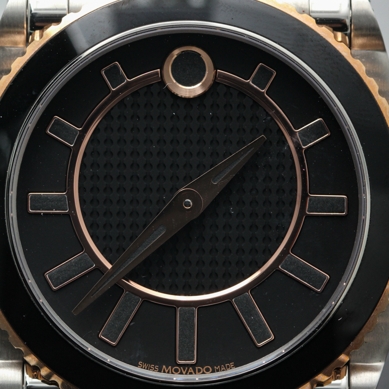Movado Master Men's Watch with 18k Rose Gold Bezel