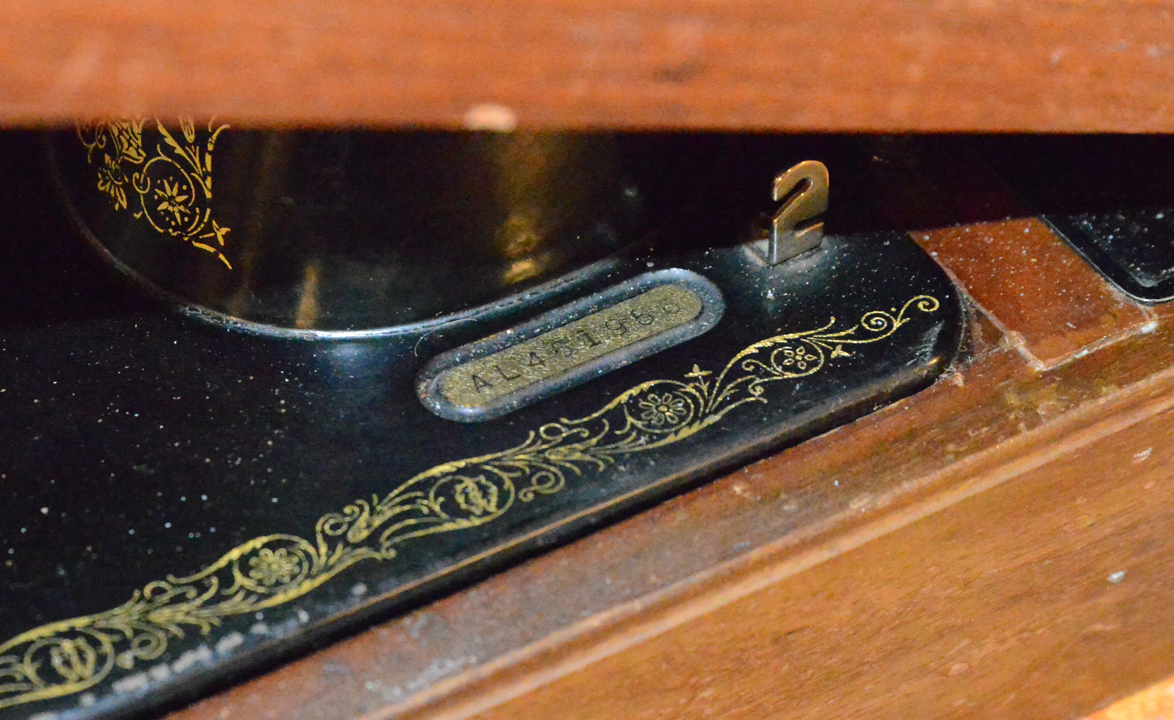 Vintage Singer Sewing Machine with Bentwood Case