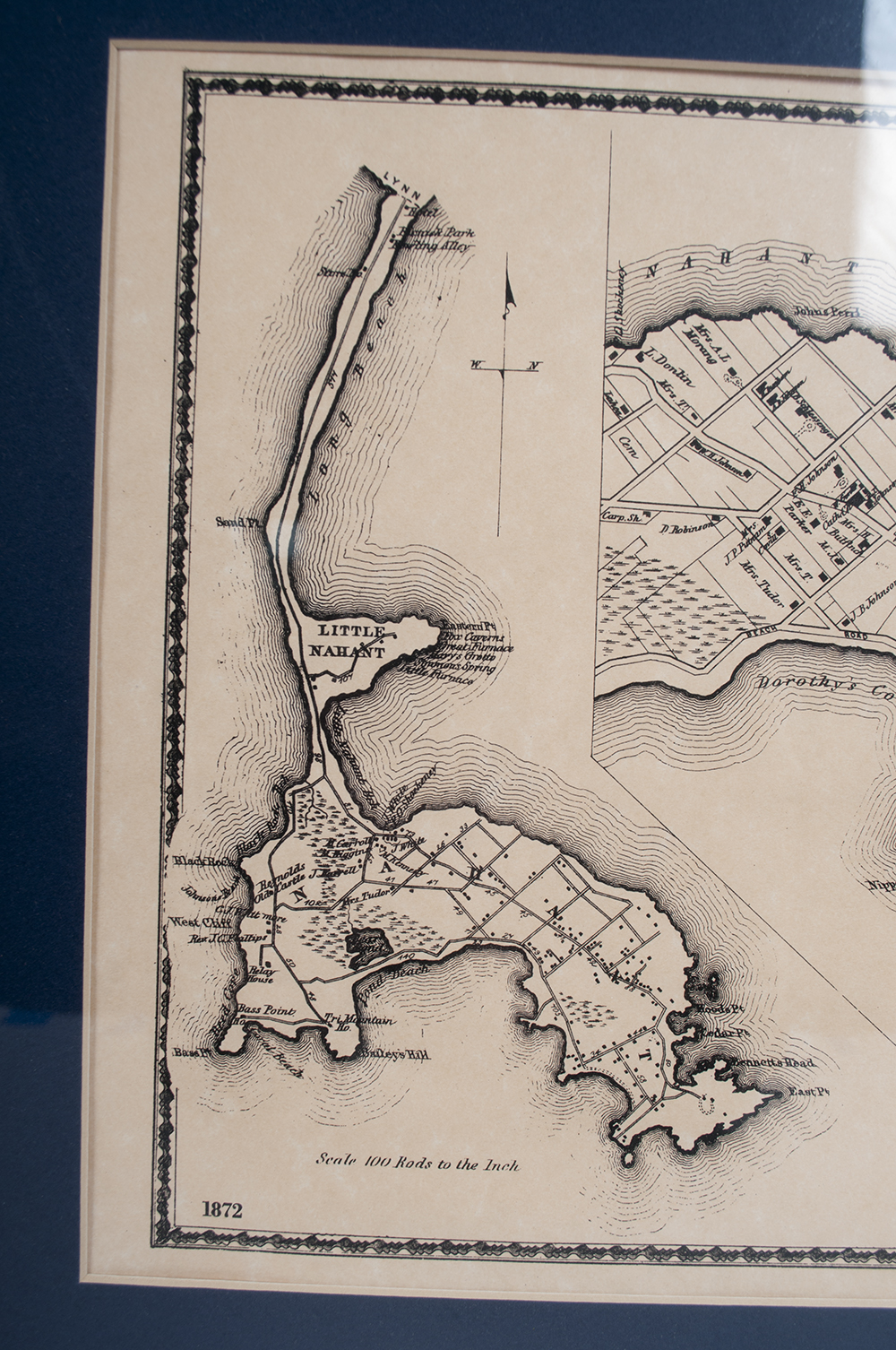 Framed Map of Nahant, Massachusetts