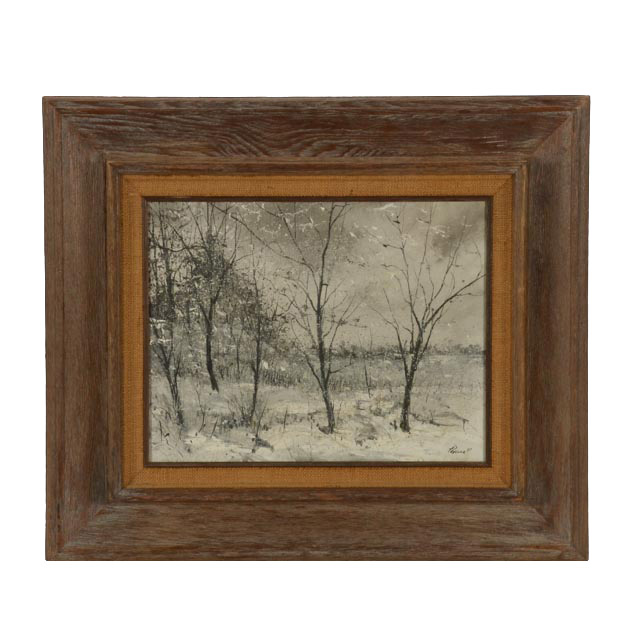 Steve Perucca Original Oil on Canvas Winter Landscape