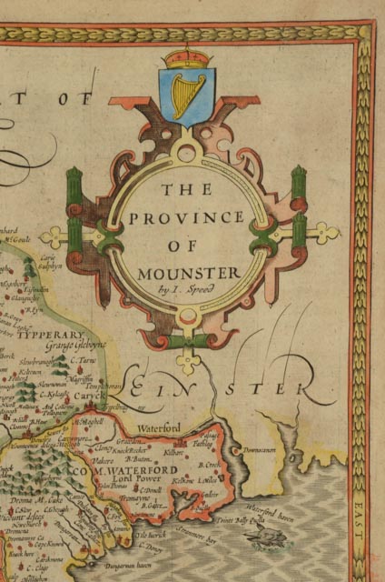 John Speed Original 1676 Map "The Province of Mounster"