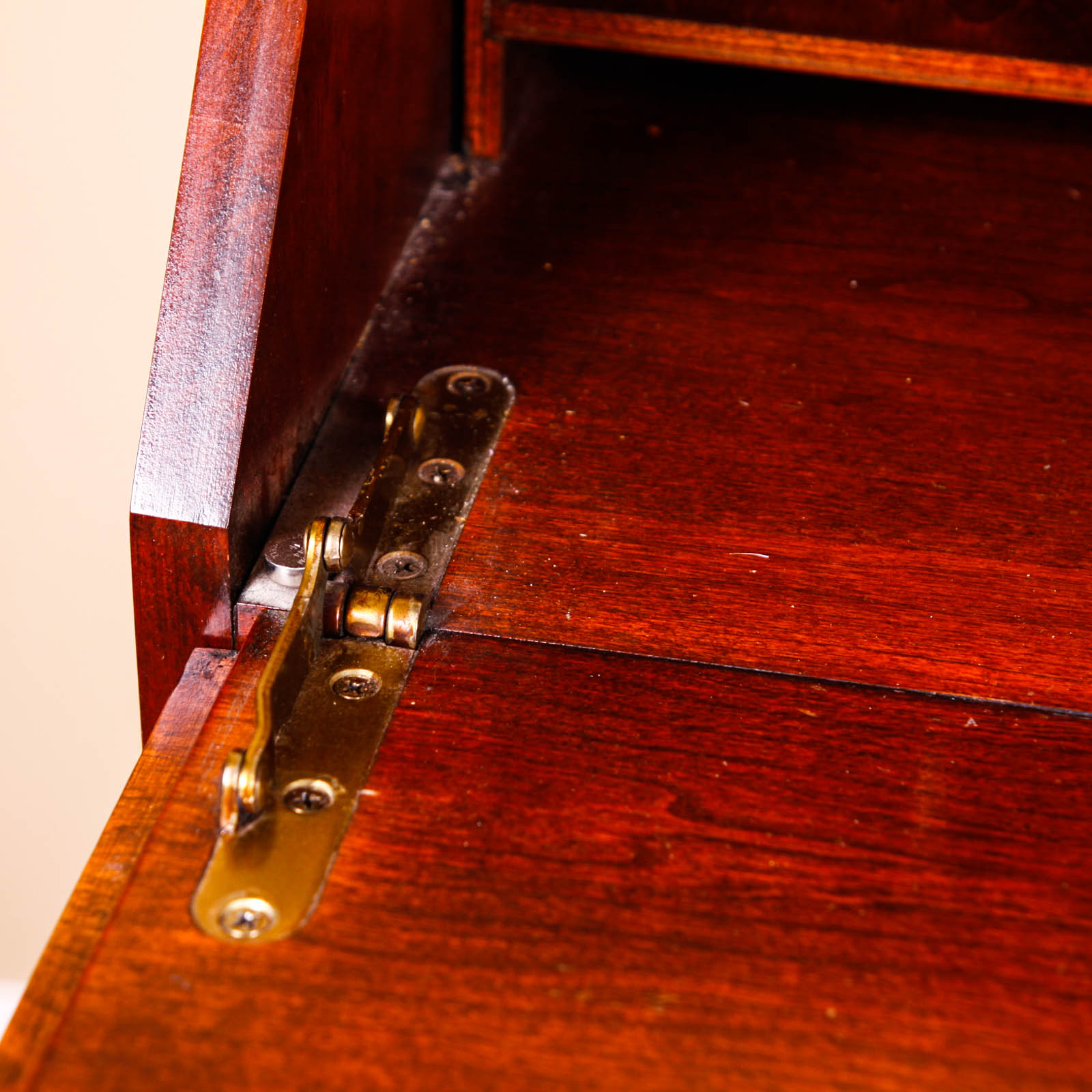 Cherry Queen Anne Style Drop Front Secretary Desk