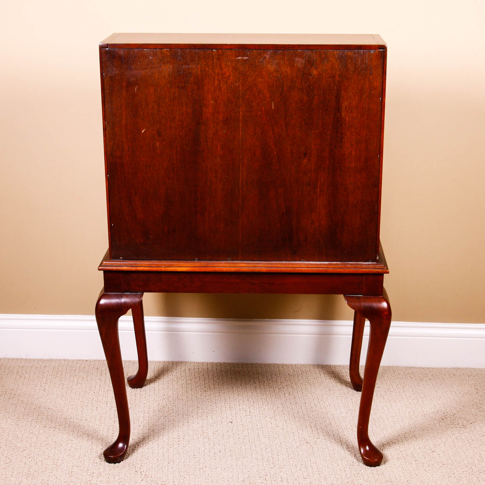Cherry Queen Anne Style Drop Front Secretary Desk