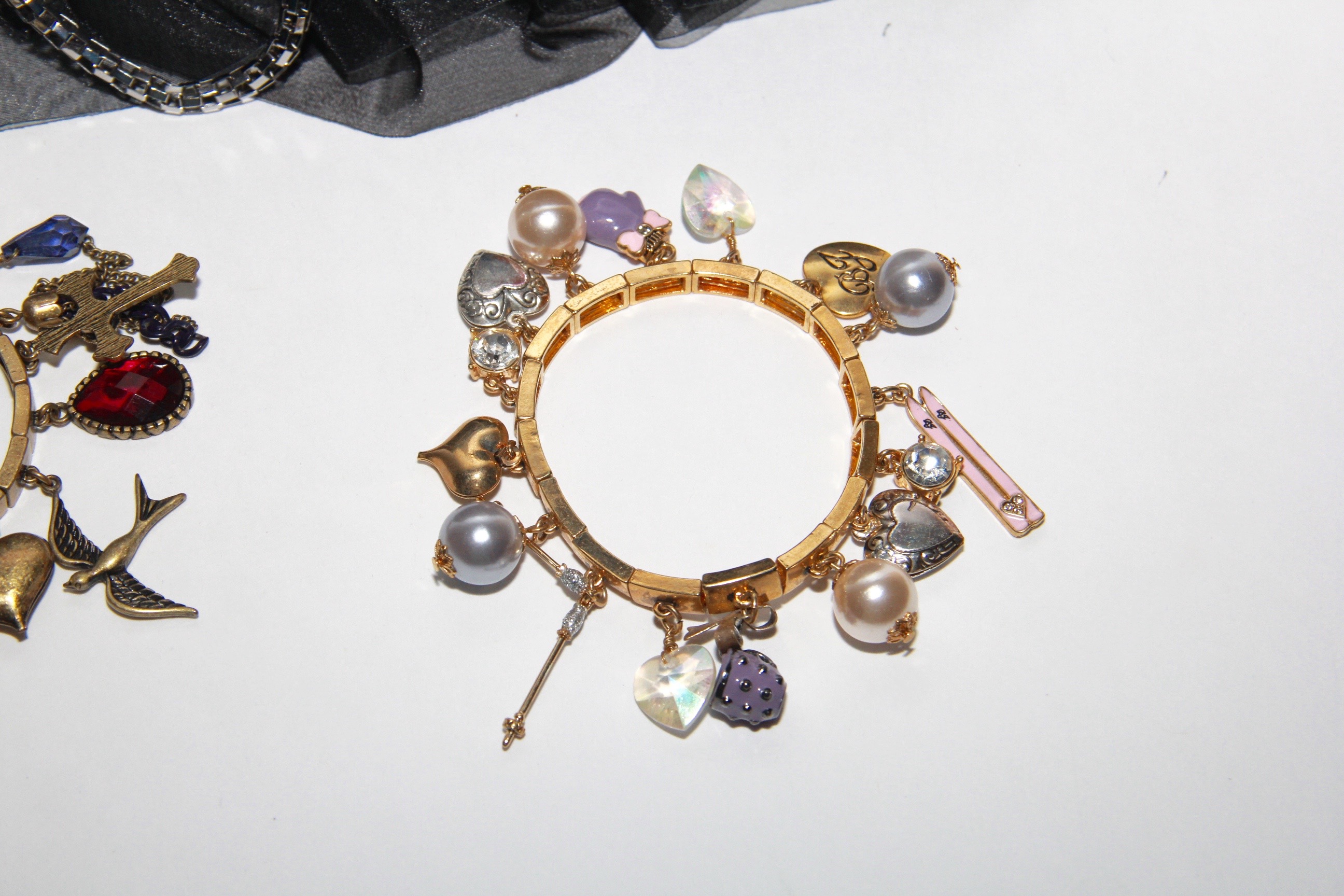 Betsey Johnson Purse and Charm Bracelets