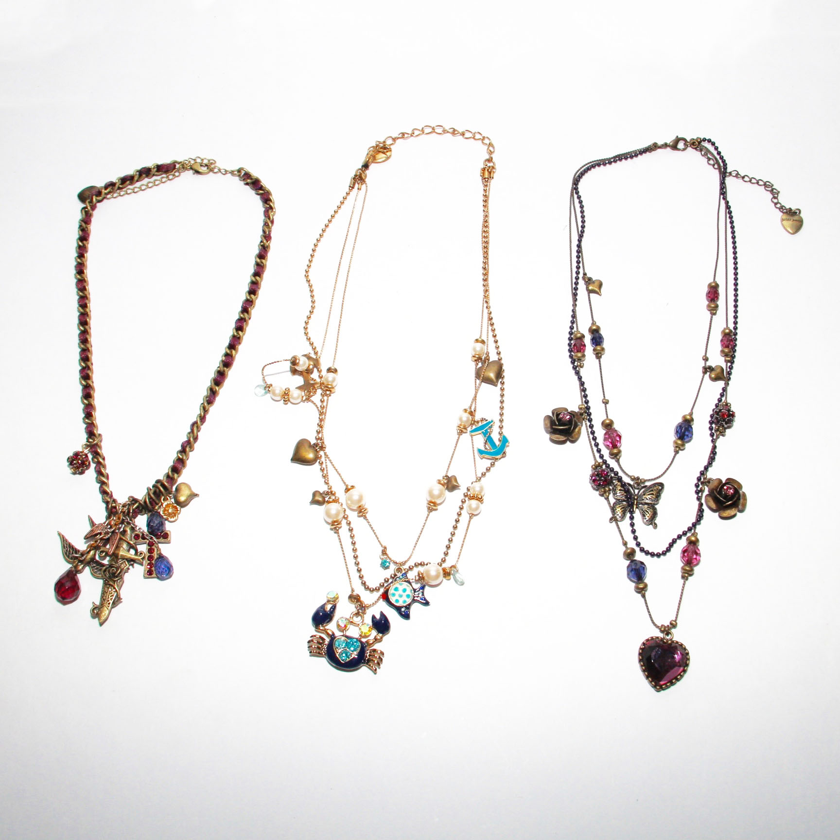Trio of Betsey Johnson Necklaces