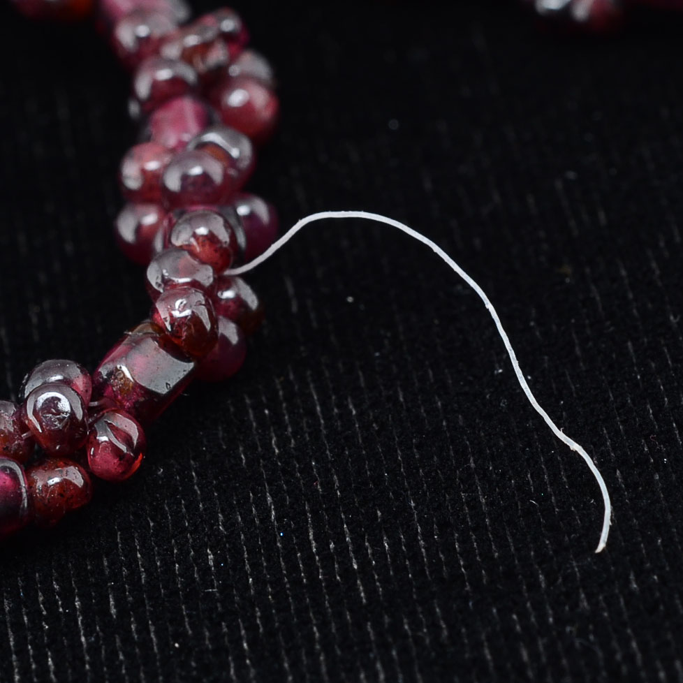 Vintage 15" Garnet Cluster Beaded Necklace