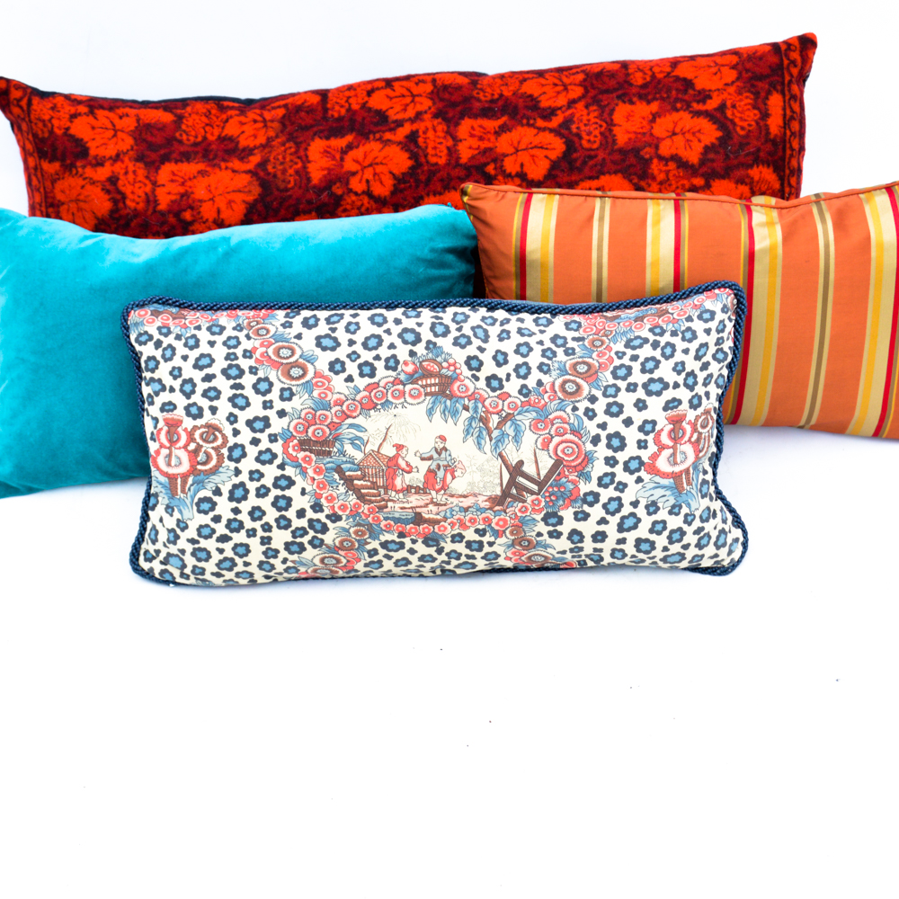 Group of Bolster Accent Pillows
