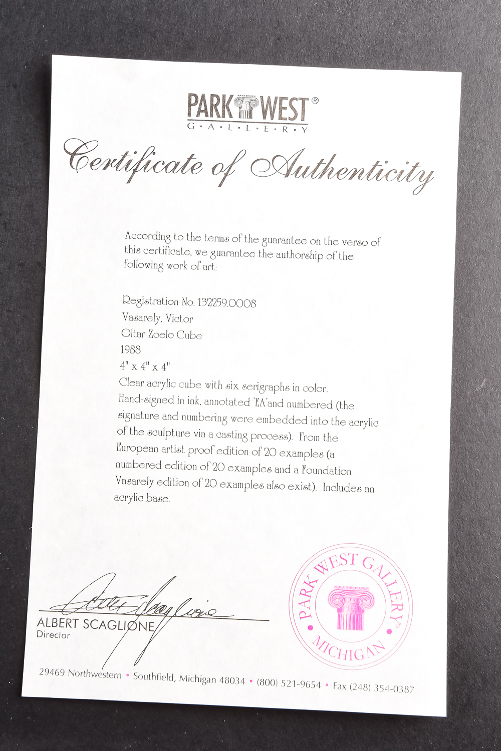 Oltar Zoelo Cube by Victor Vasarely