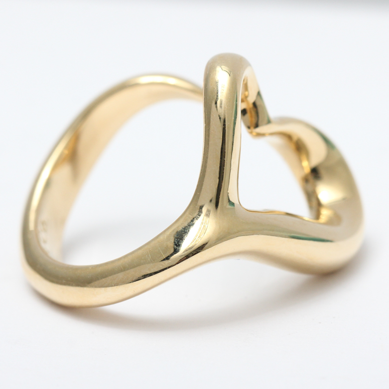 Tiffany & Co. Elsa Peretti 18K Yellow Gold Open Heart Ring