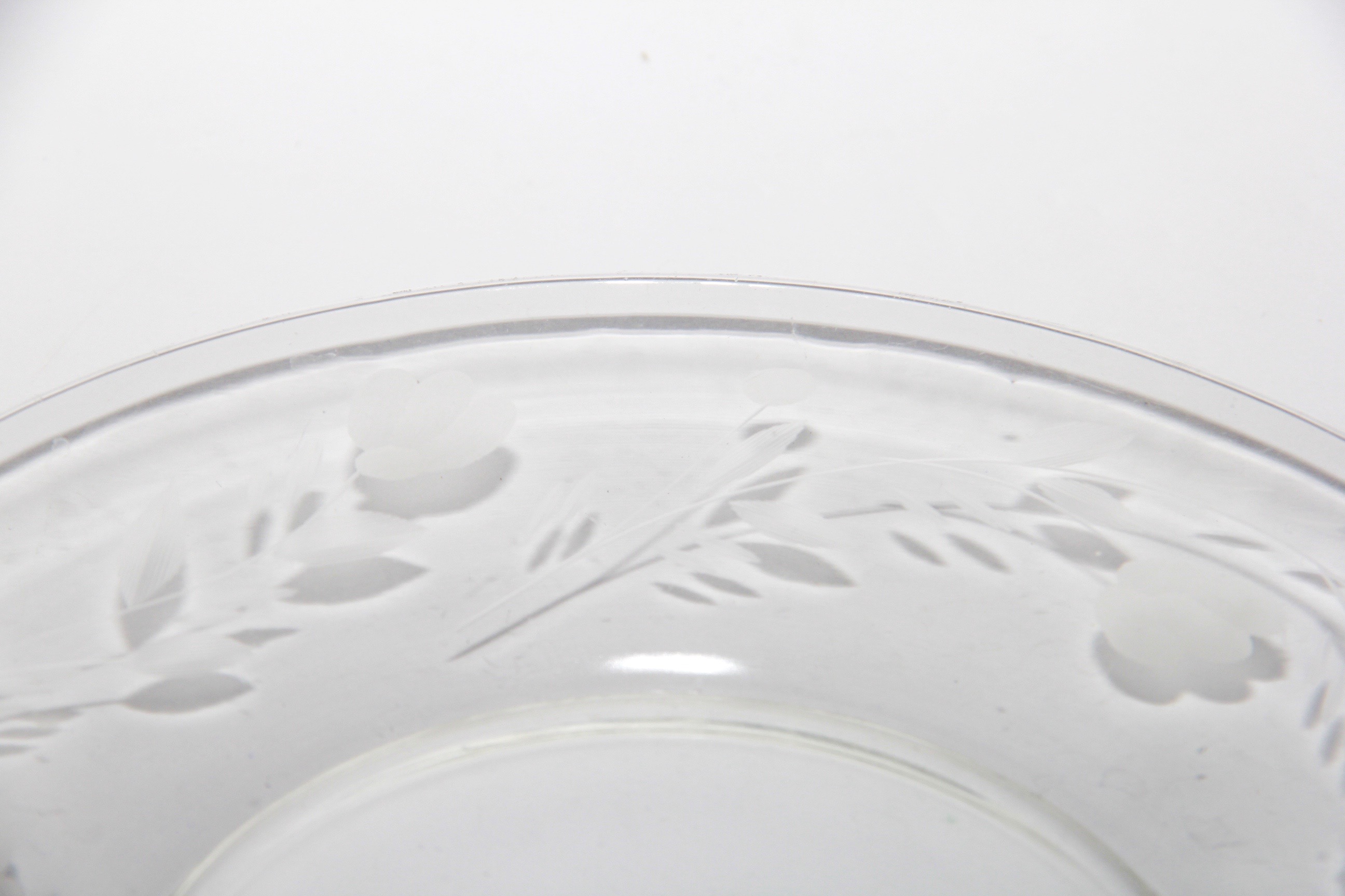 Set of Etched Glass Salad Plates