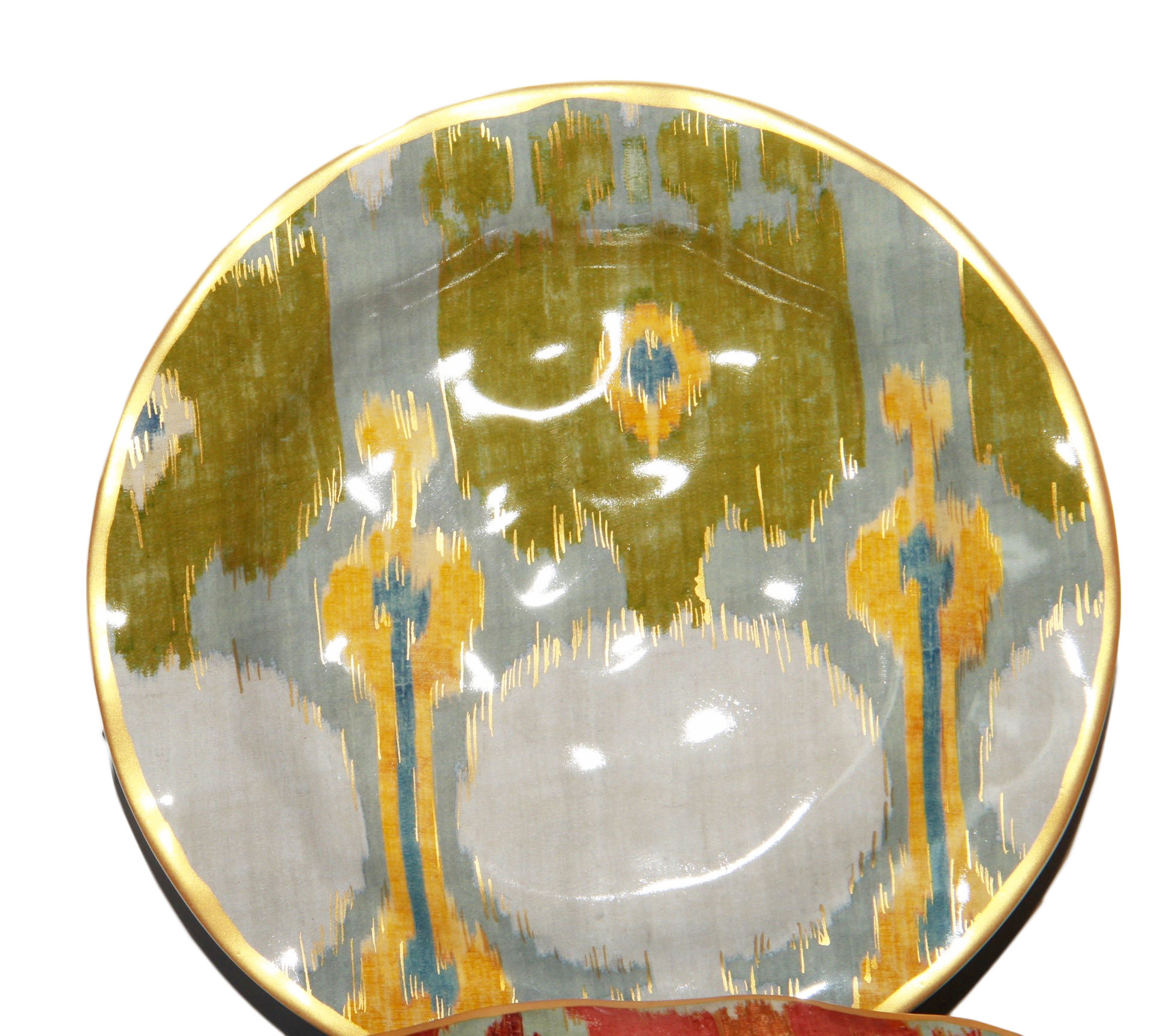 Set of Pottery Barn Ikat Plates