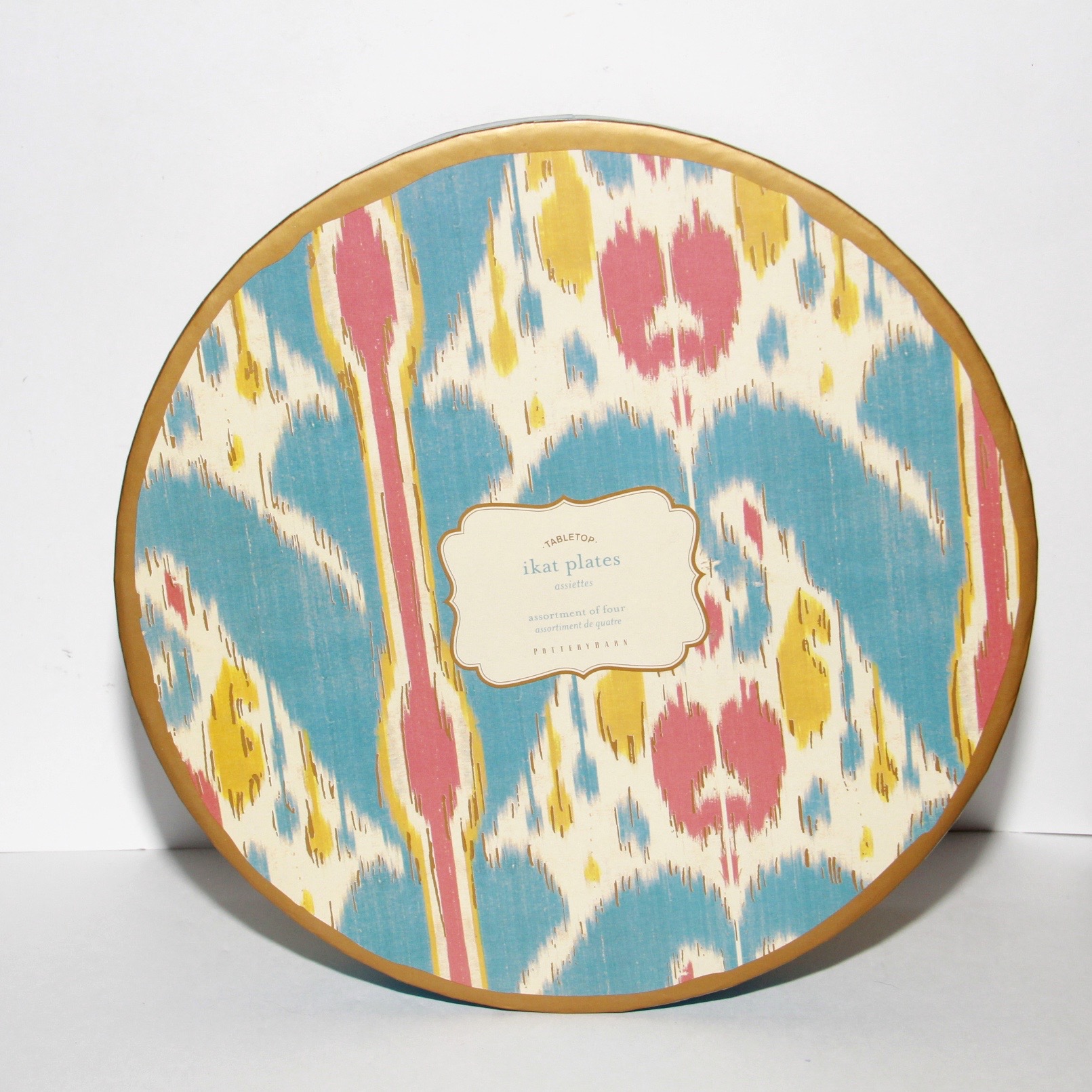 Set of Pottery Barn Ikat Plates