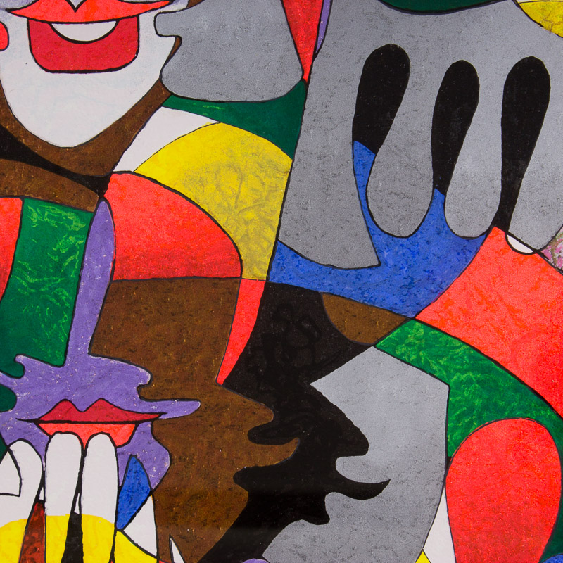 Signed "Clowns" Serigraph on Paper by Anatole Krasnyansky