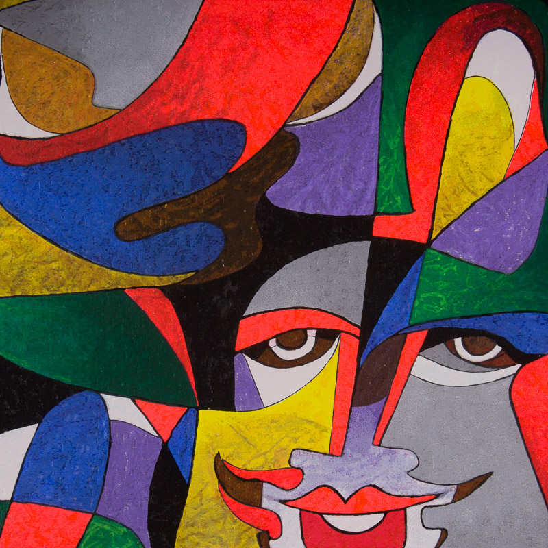 Signed "Clowns" Serigraph on Paper by Anatole Krasnyansky