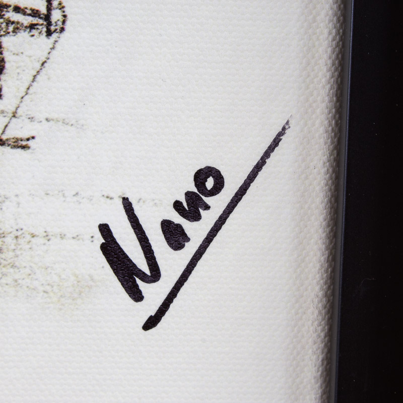 "Edison" Nanimals Cat Statue Concept Sketch Litho on Canvas by Nano Lopez