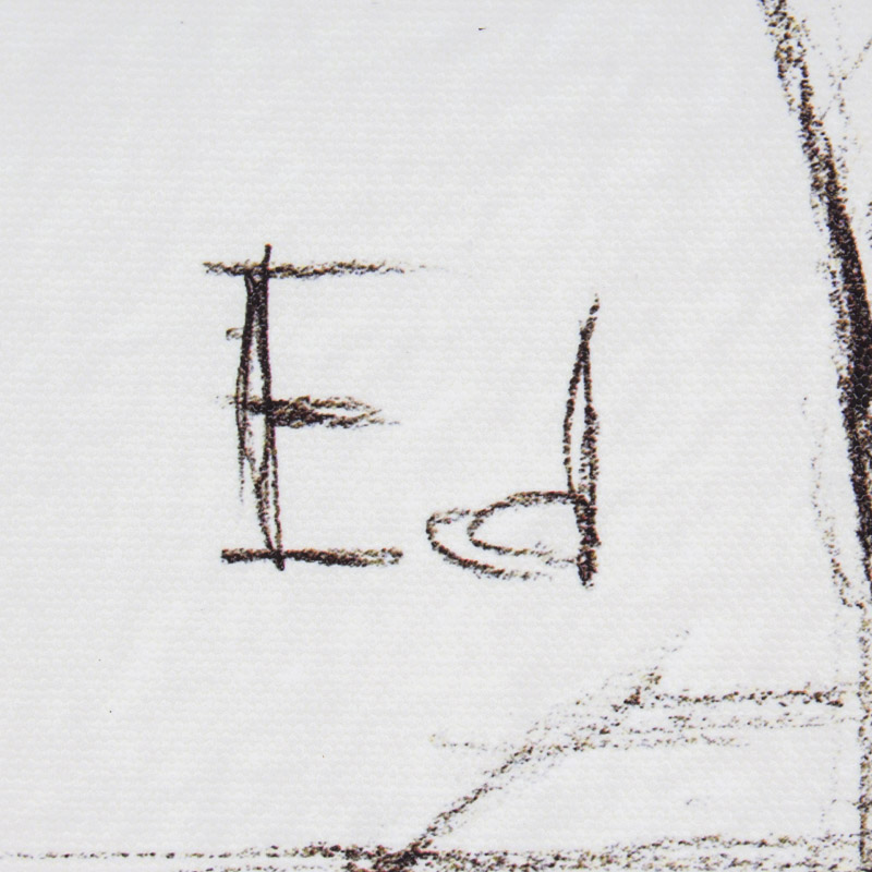 "Edison" Nanimals Cat Statue Concept Sketch Litho on Canvas by Nano Lopez