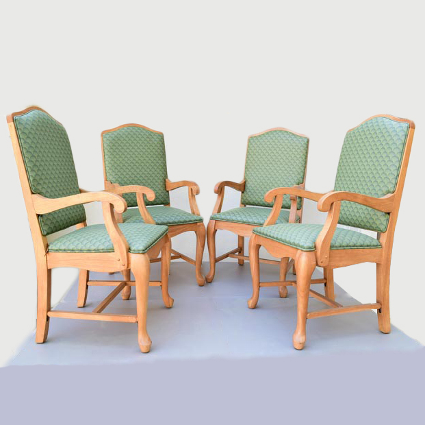 Set of Four Queen Anne Style Armchairs