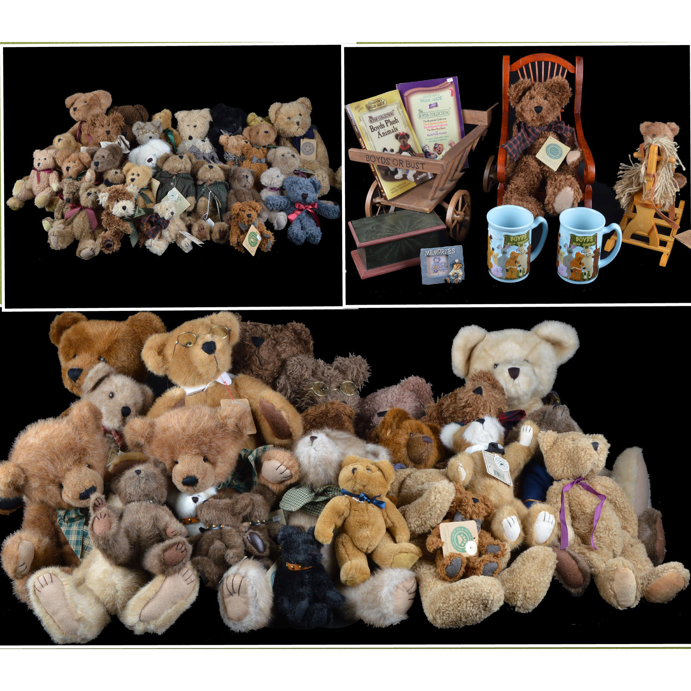 Collection of Classic and Mohair Boyds Bears