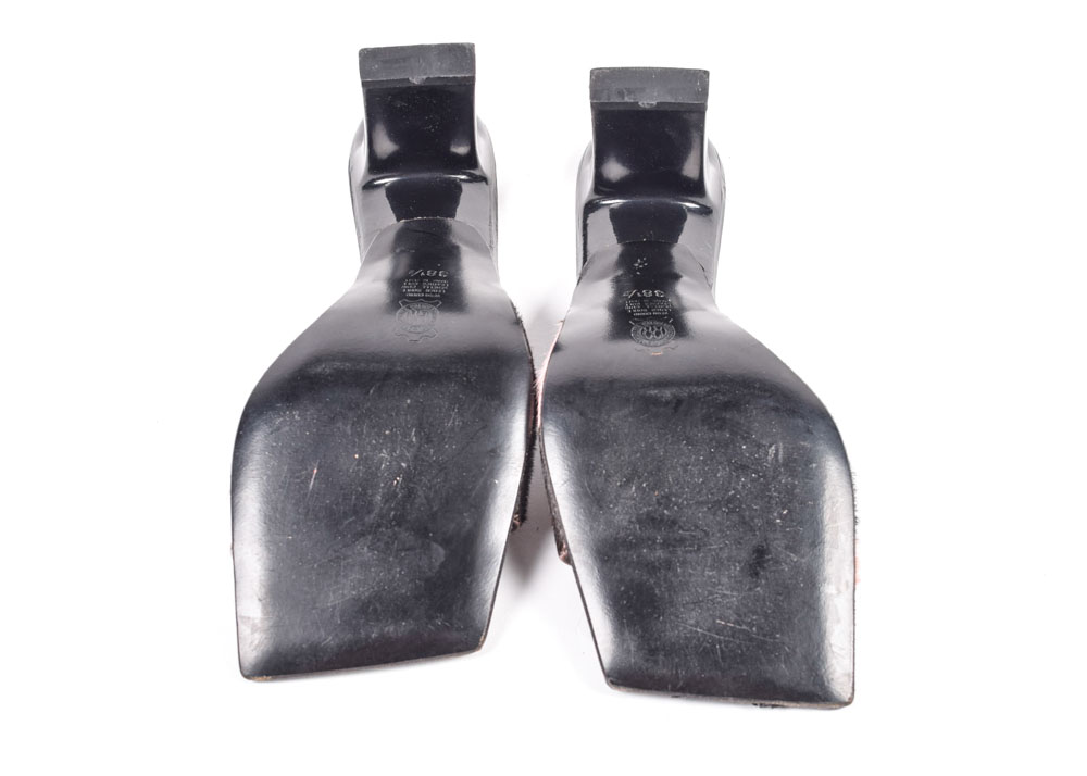 Mima Venezia Cow Skin Leather Dress Sandals in Pink and Black