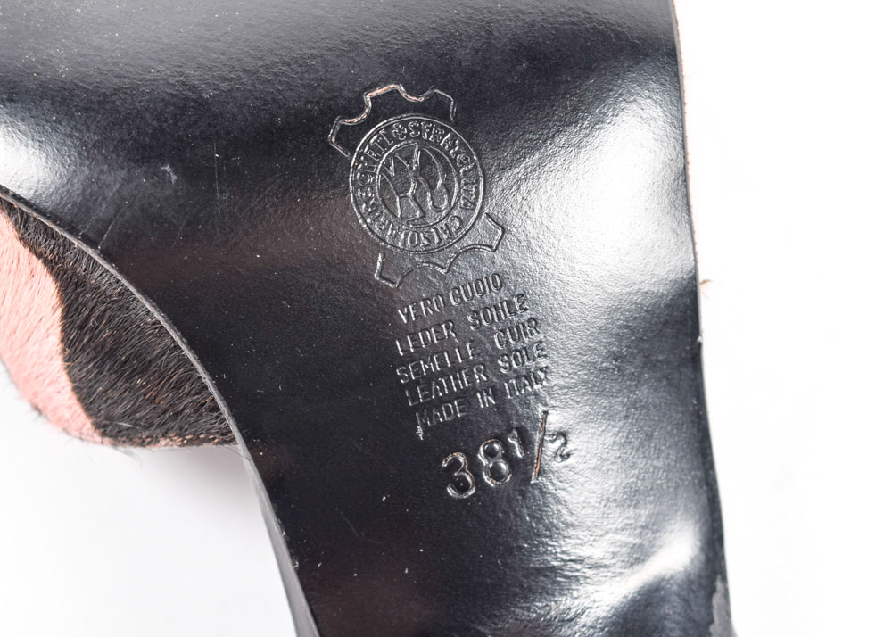 Mima Venezia Cow Skin Leather Dress Sandals in Pink and Black