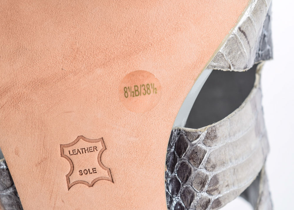 Vince Camuto Embossed Reptile Skin Leather Gladiator Heels