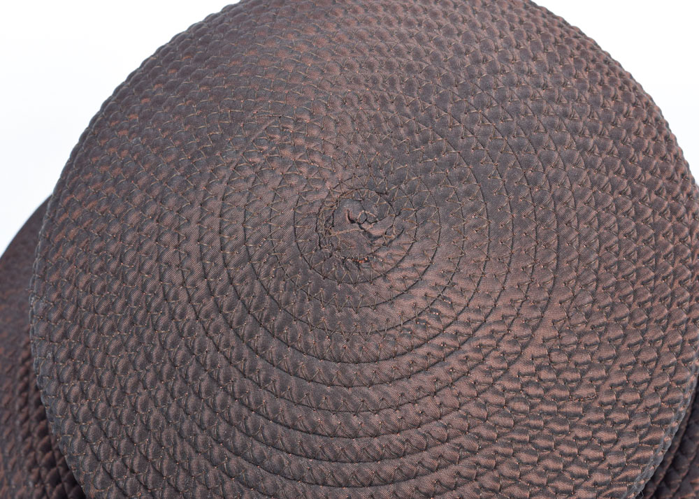 Frank Olive for Neiman Marcus Chocolate Brown Textured Hat with Bow