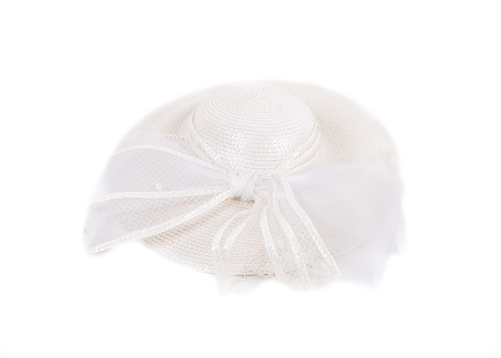 Vintage Don Anderson Wide Brim Cellophane Hat with Bow