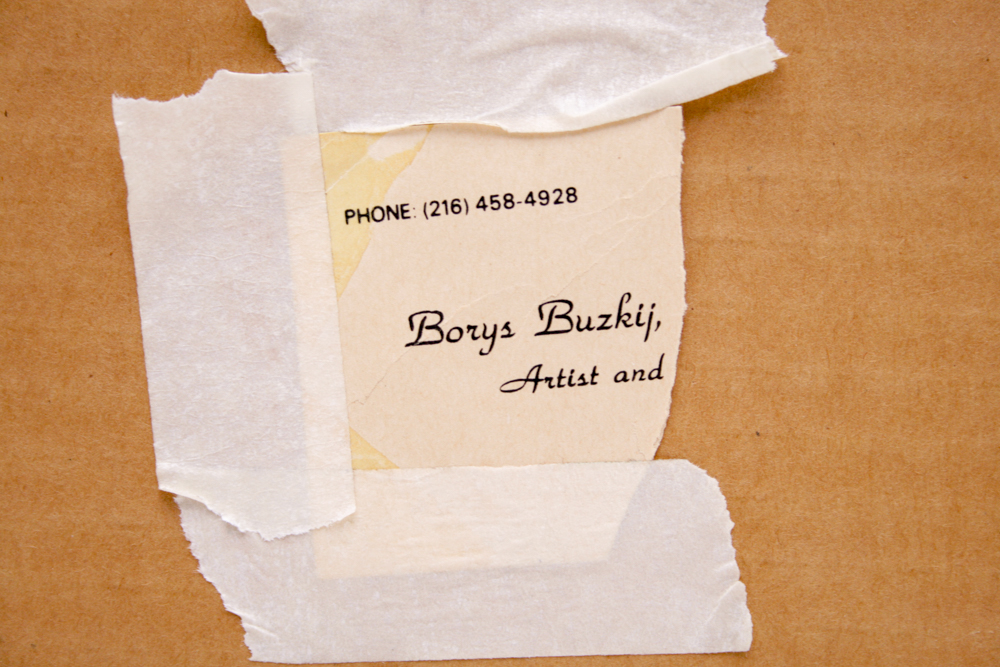 Signed Borys Buzkij Original Watercolor Winterscape