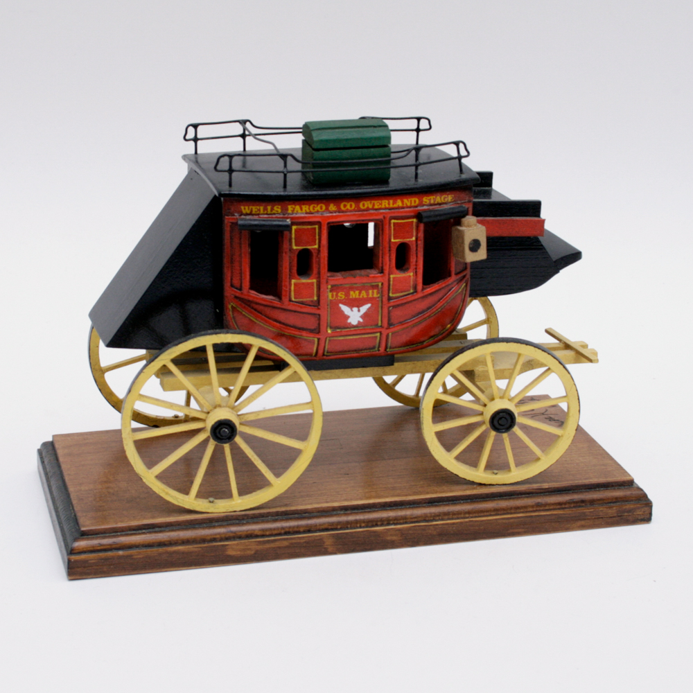 Oscar M. Cortes Wells Fargo Wooden Mounted Stagecoach Model