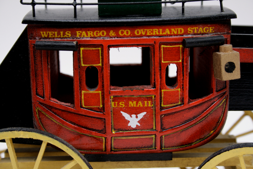 Oscar M. Cortes Wells Fargo Wooden Mounted Stagecoach Model