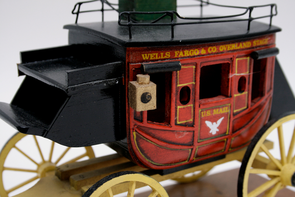Oscar M. Cortes Wells Fargo Wooden Mounted Stagecoach Model