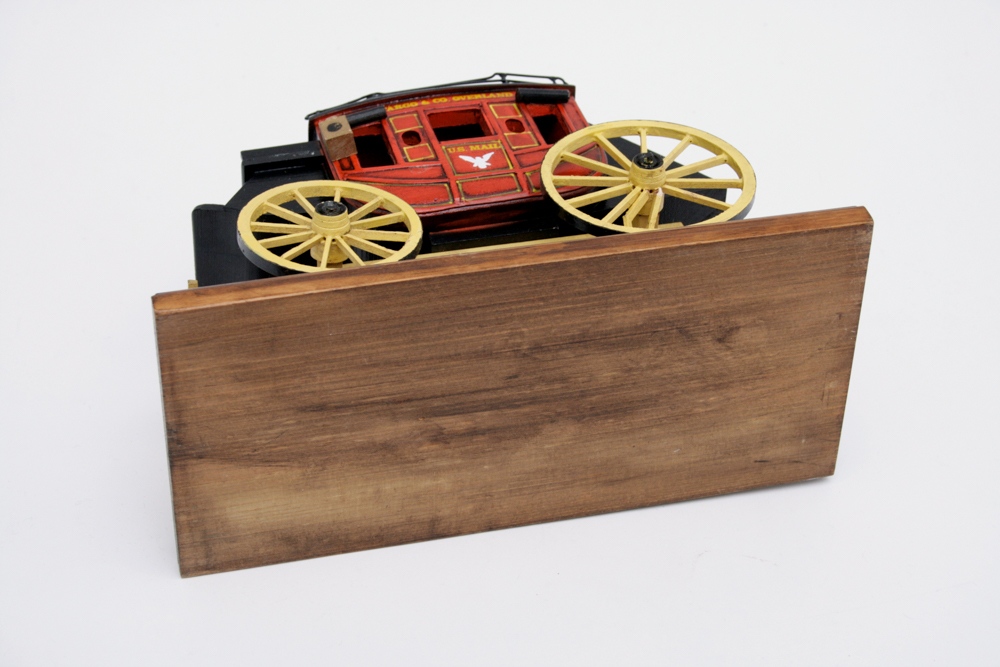 Oscar M. Cortes Wells Fargo Wooden Mounted Stagecoach Model