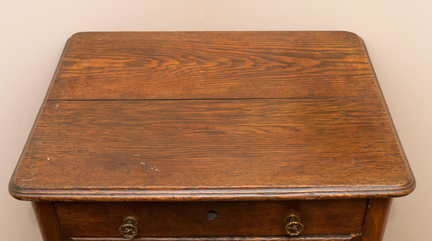 Oak Duncan Phyfe Lyre Sewing Chest Circa 1890's