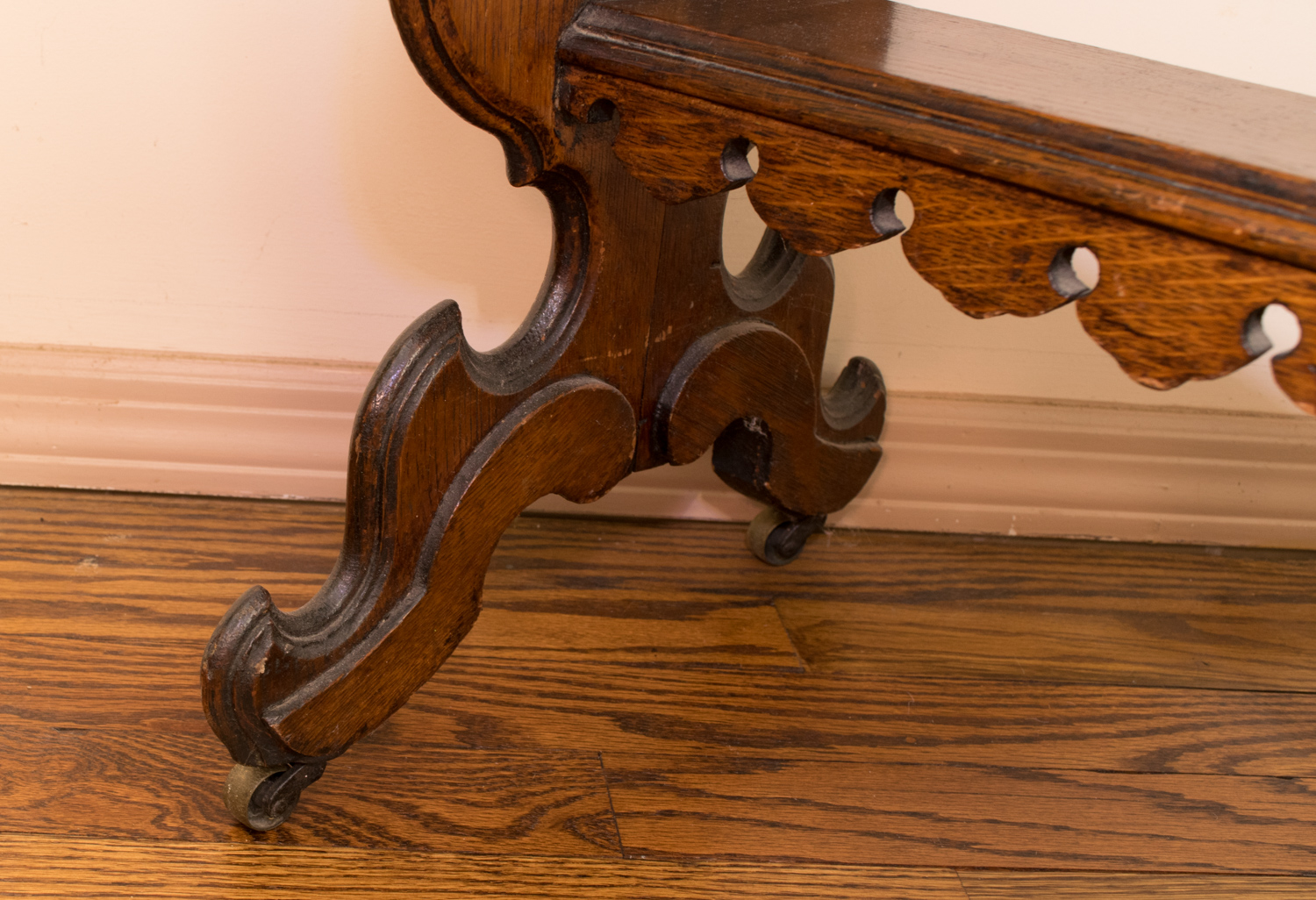 Oak Duncan Phyfe Lyre Sewing Chest Circa 1890's