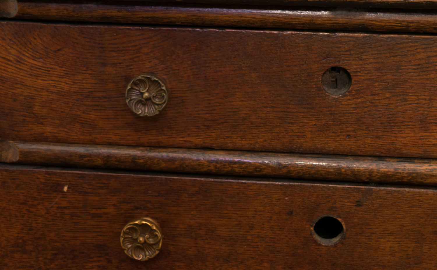 Oak Duncan Phyfe Lyre Sewing Chest Circa 1890's