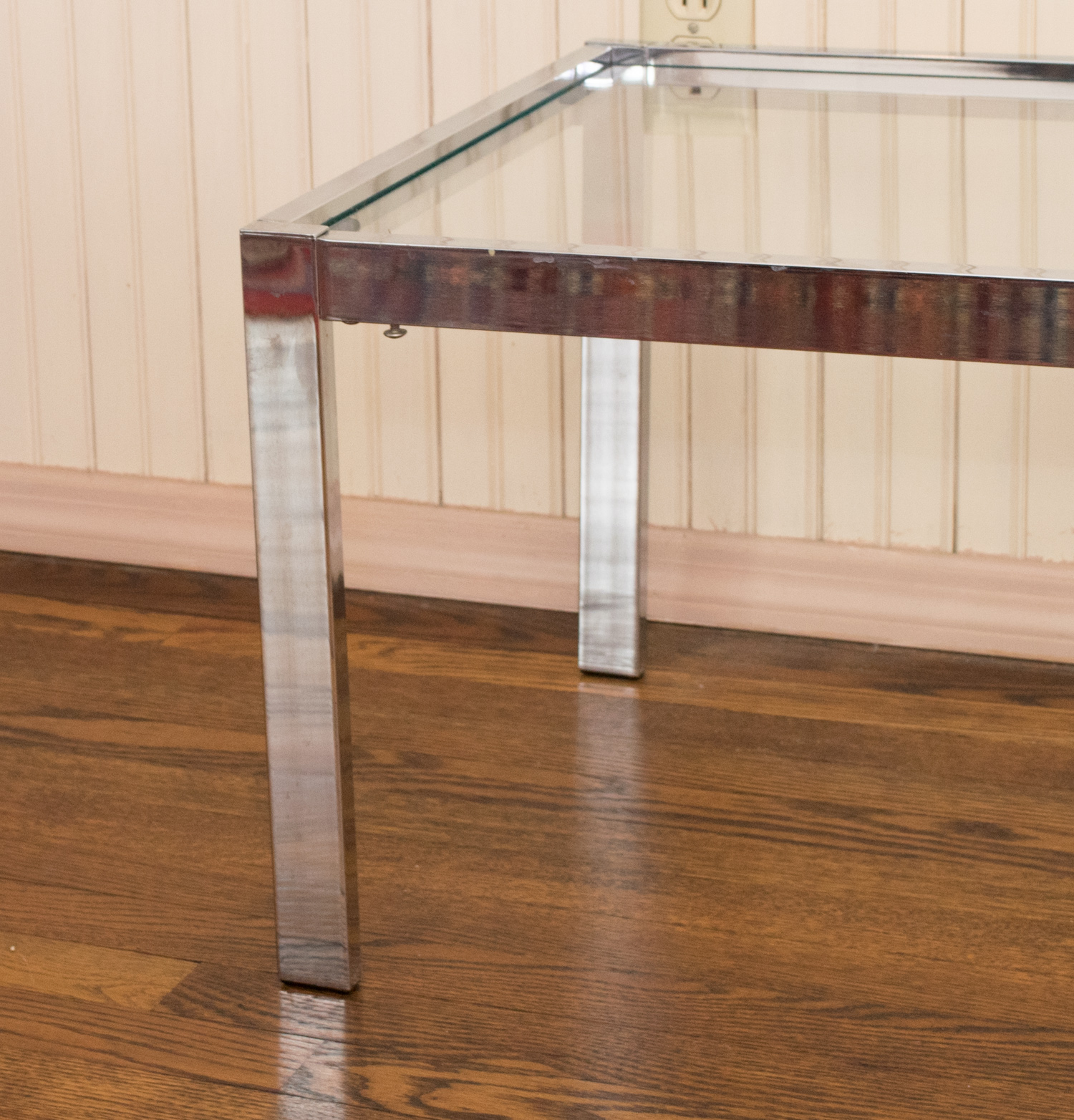 Contemporary Chrome and Glass Coffee Table