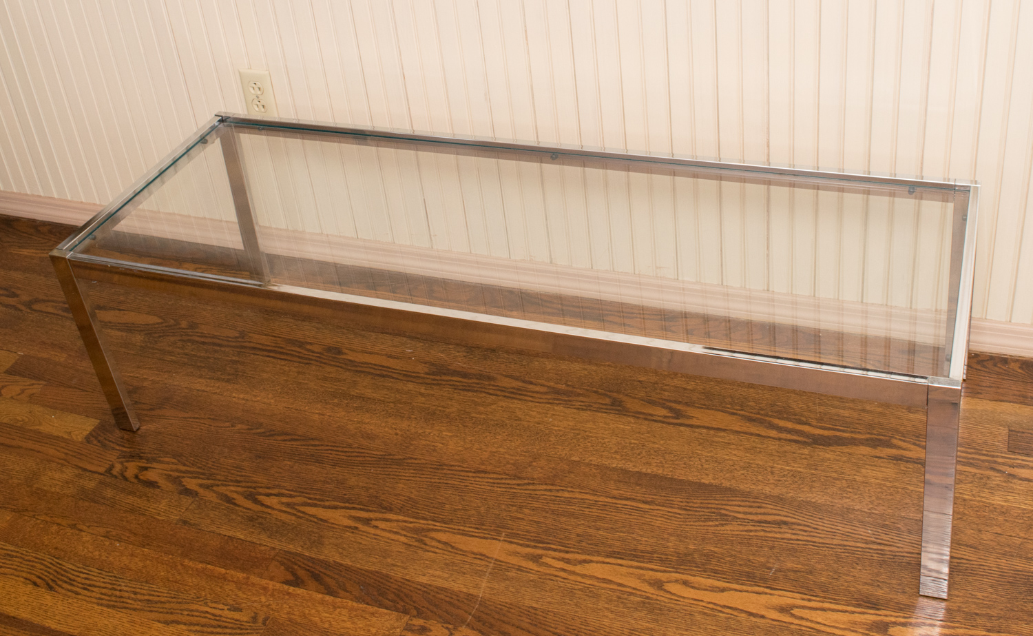 Contemporary Chrome and Glass Coffee Table