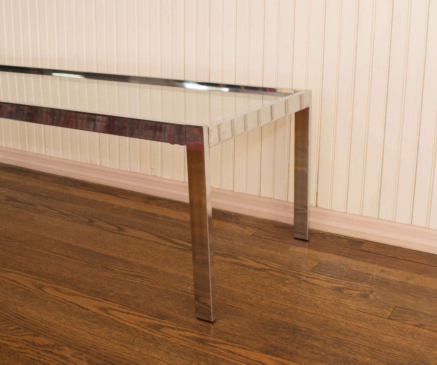 Contemporary Chrome and Glass Coffee Table