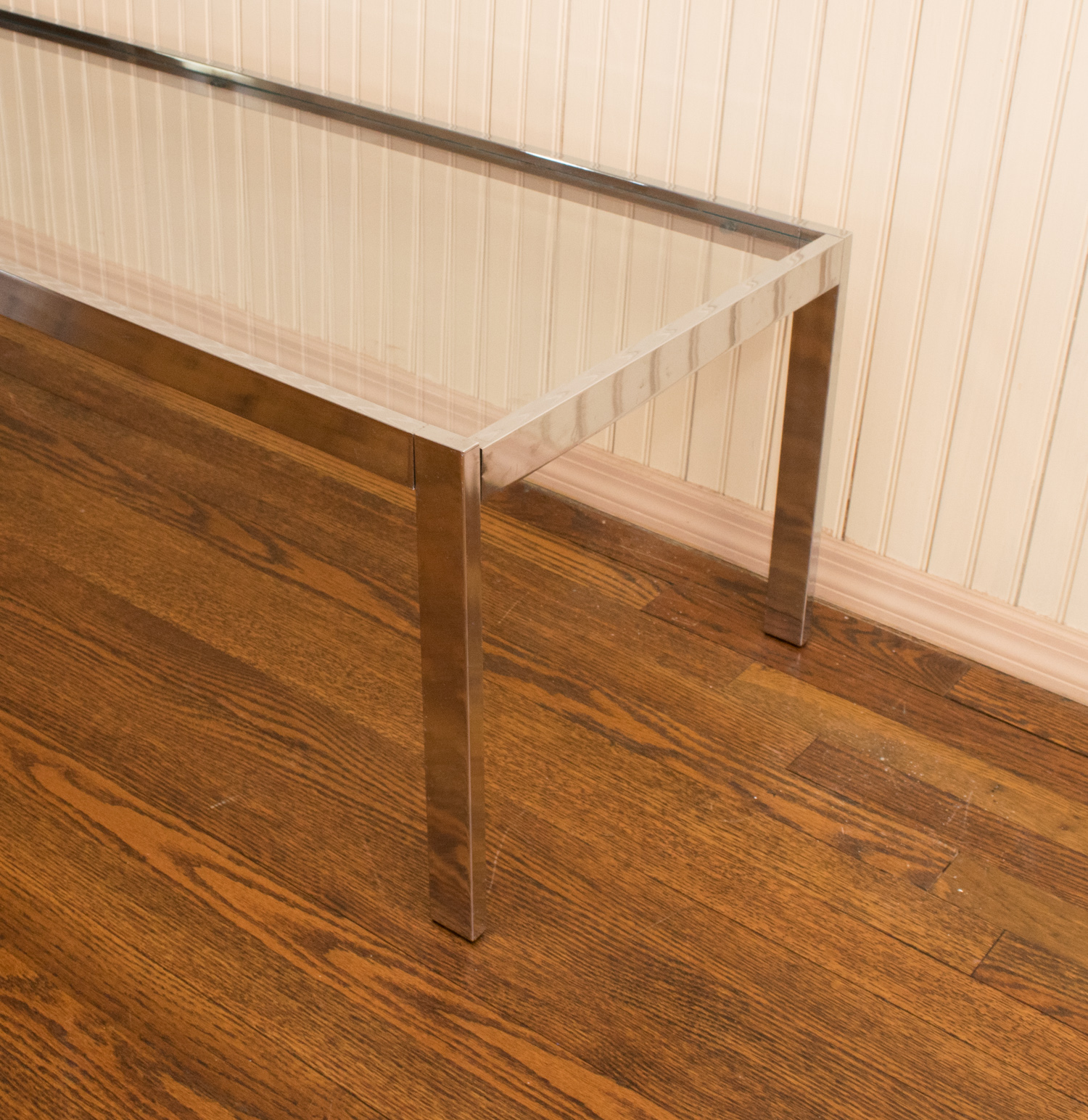 Contemporary Chrome and Glass Coffee Table