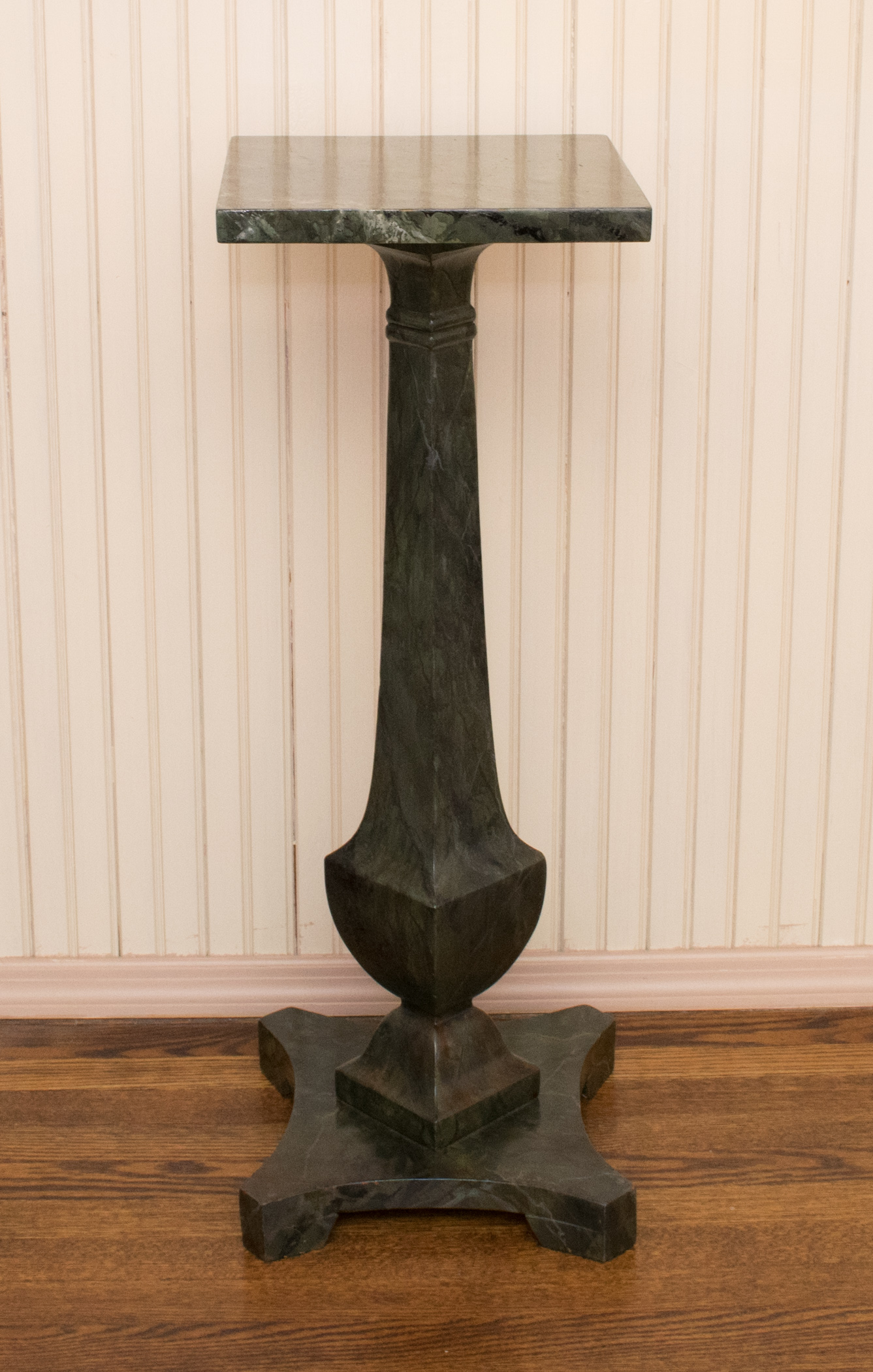 Green Marbleized Pedestal Table
