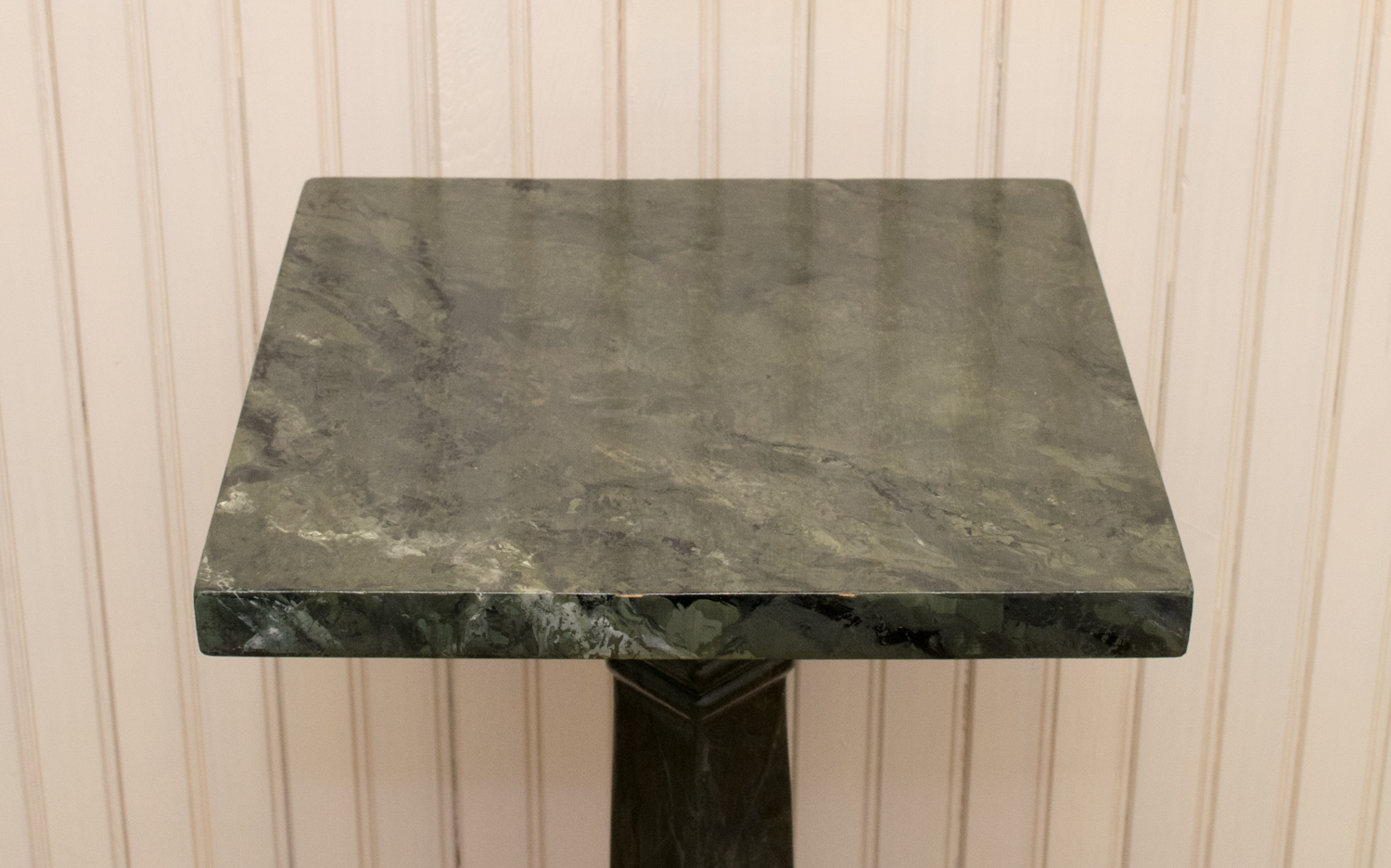 Green Marbleized Pedestal Table
