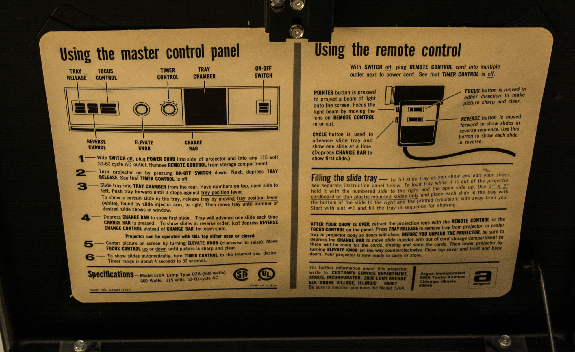 Vintage Argus Slide Projector