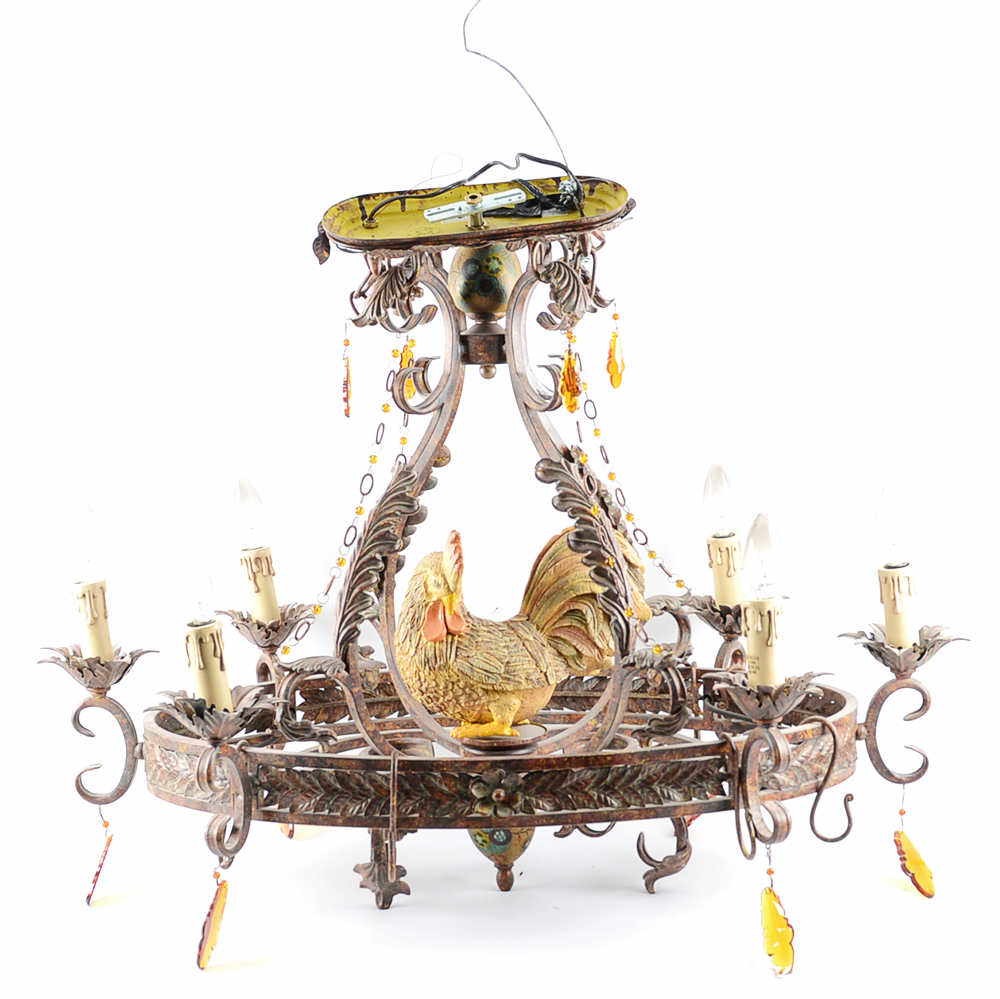 Rooster Pot Rack Chandelier
