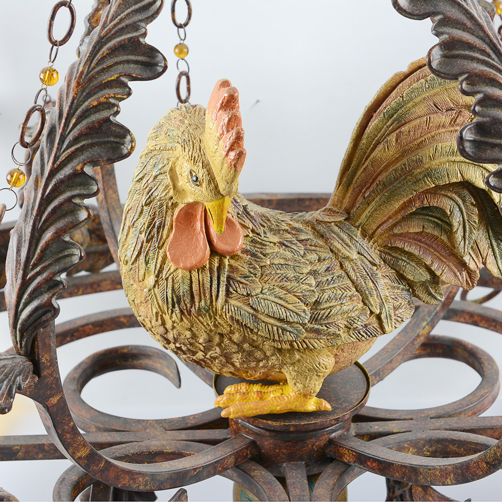 Rooster Pot Rack Chandelier