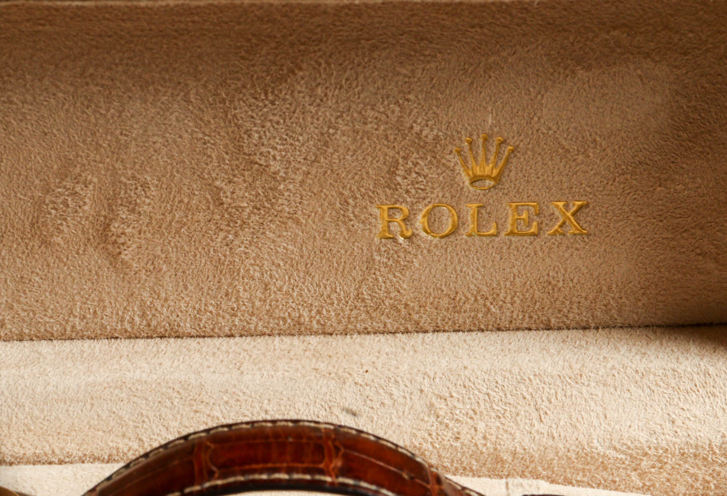 Men's Cellini Rolex Watch 18k Rose and White Gold with a Crocodile Wristband