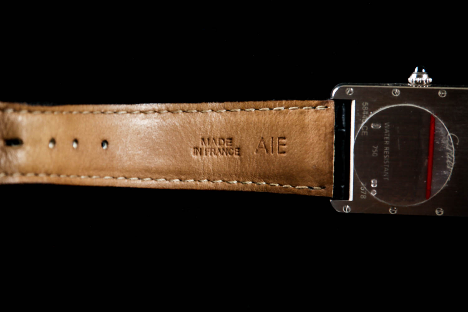 Cartier Classic Tank Watch 18k White Gold with Alligator Wristband